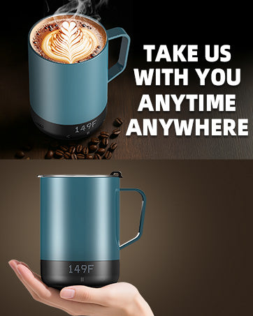 VaposaVibe Magnetic Charging Rechargeable Self Heating Coffee Mug, Fast Heating & High Temperature 14Oz Smart Coffee Cup Warmer, 120 Mins -Hot Up to 149℉ Smart Mug Warmer, Gifts for Women and Men(No APP)