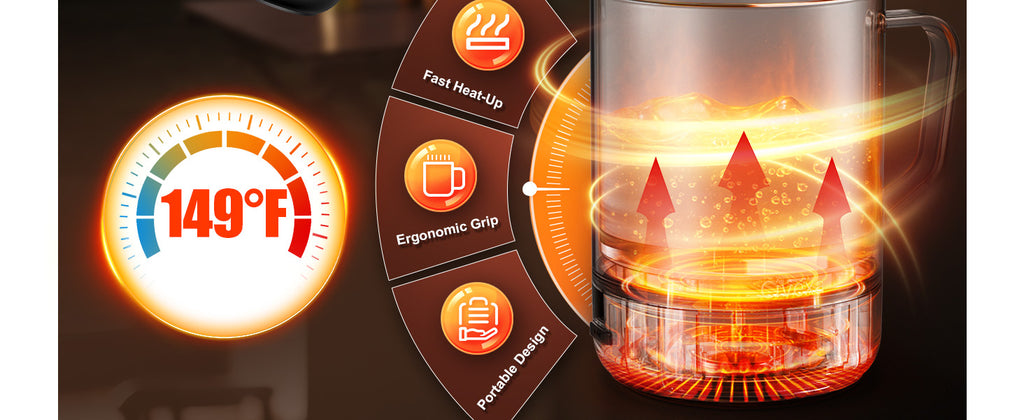 VaposaVibe Magnetic Charging Rechargeable Self Heating Coffee Mug, Fast Heating & High Temperature 14Oz Smart Coffee Cup Warmer, 120 Mins -Hot Up to 149℉ Smart Mug Warmer, Gifts for Women and Men(No APP)