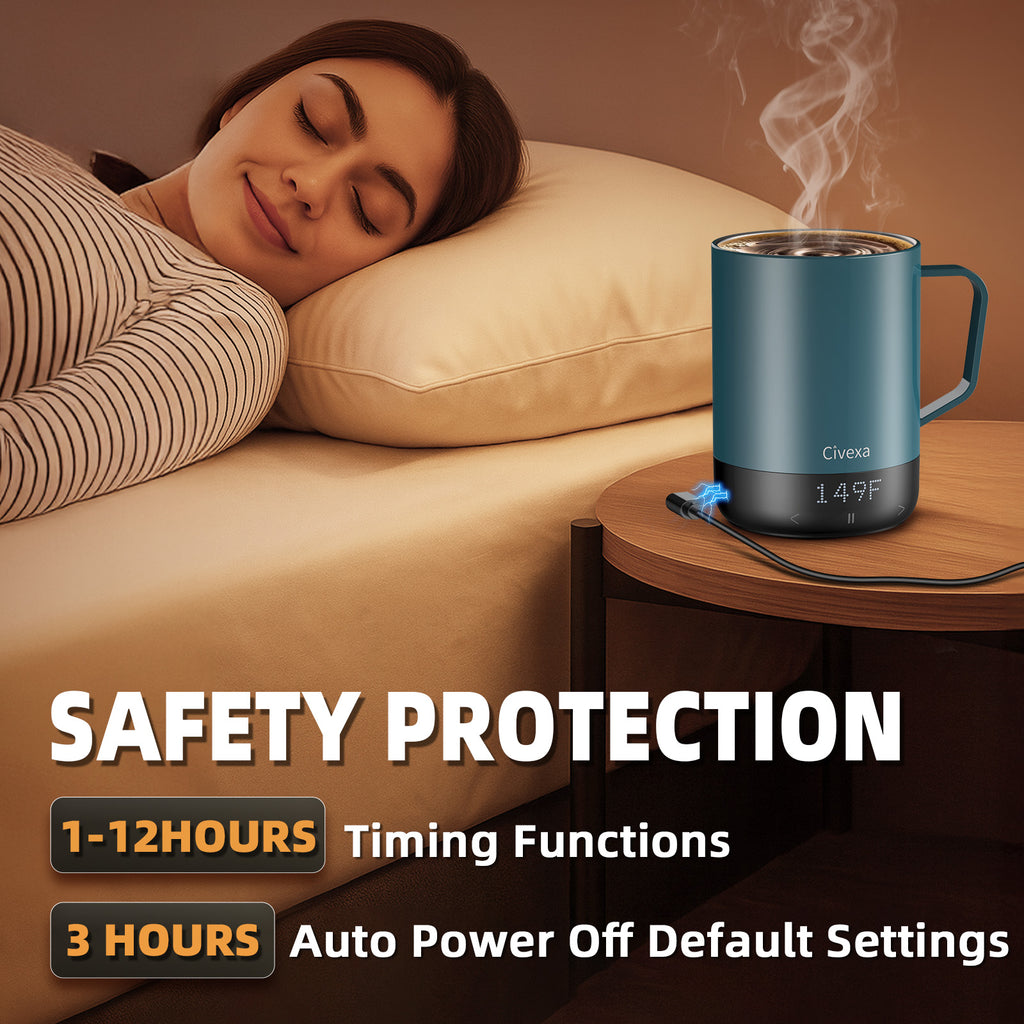 VaposaVibe Magnetic Charging Rechargeable Self Heating Coffee Mug, Fast Heating & High Temperature 14Oz Smart Coffee Cup Warmer, 120 Mins -Hot Up to 149℉ Smart Mug Warmer, Gifts for Women and Men(No APP)